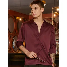 Campus Sutra Men Comfort Fit Cuban Collar Solid Cotton Casual Shirt-picture-33