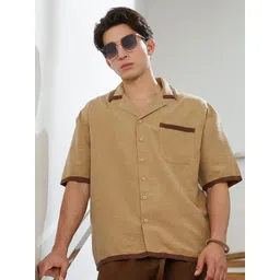Campus Sutra Men Comfort Fit Solid Cuban Collar Casual Shirt-picture-40