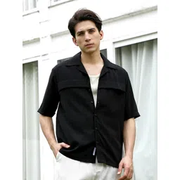 Campus Sutra Men Comfort Fit Solid Cuban Collar Cotton Casual Shirt-picture-14