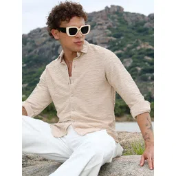 Campus Sutra Men Comfort Horizontal Stripes Opaque Striped Casual Shirt-picture-31