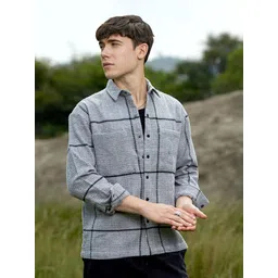 Campus Sutra Men Comfort Opaque Checked Casual Shirt-picture-14