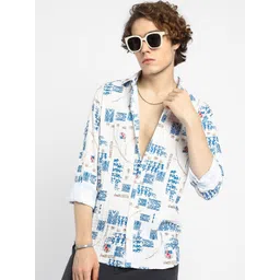 Campus Sutra Men Comfort Opaque Printed Casual Shirt-picture-16