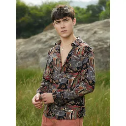 Campus Sutra Men Comfort Opaque Printed Casual Shirt-picture-18