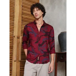 Campus Sutra Men Comfort Opaque Printed Casual Shirt-picture-41