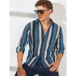 Campus Sutra Men Comfort Spread Collar Striped Casual Shirt-picture-42