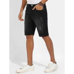 Campus Sutra Men Distressed Denim Outdoor Denim Shorts-picture-24