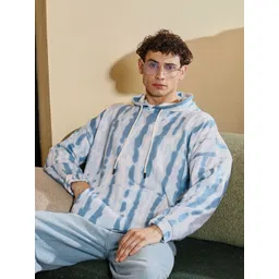 Campus Sutra Men Dye Drip Printed Hooded Cotton Pullover Sweatshirt-picture-12