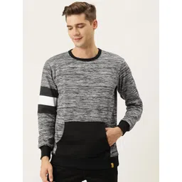 Campus Sutra Men Grey & Black Striped Sweatshirt-picture-21