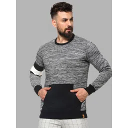 Campus Sutra Men Grey Colourblocked Sweatshirt-picture-21