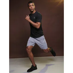 Campus Sutra Men Grey Solid Above Knee Running Shorts image 5