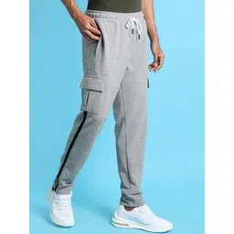 Campus Sutra Men Grey Solid Cotton Track Pant-picture-38