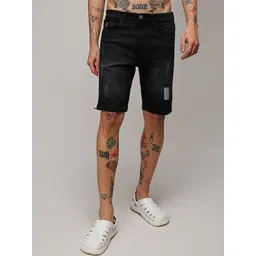 Campus Sutra Men Mid-Rise Regular Fit Denim Shorts-picture-36