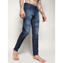 Campus Sutra Men Navy Blue Smart Slim Fit Low Distress Light Fade Stretchable Jeans-picture-16