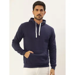 Campus Sutra Men Navy Blue Solid Hooded Sweatshirt-picture-33