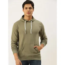 Campus Sutra Men Olive Green Hooded Sweatshirt-picture-13