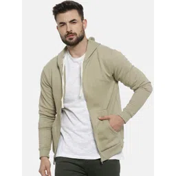 Campus Sutra Men Olive Green Solid Hooded Sweatshirt-picture-38