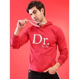 Campus Sutra Men Red Printed Hooded Sweatshirt-picture-23