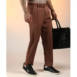 campus sutra Men Regular Fit Brown Polycotton Trousers-picture-13