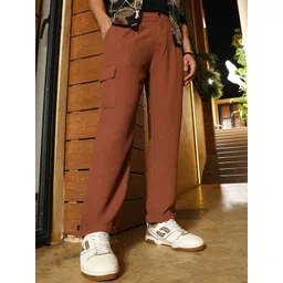 Campus Sutra Men Regular Fit Mid-Rise Comfort Pleated Cargo-picture-20