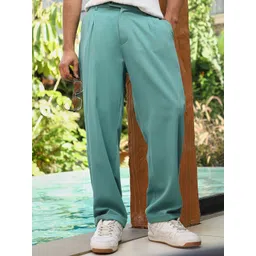 Campus Sutra Men Regular Fit Mid-Rise Comfort Pleated Trousers-picture-25