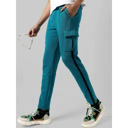 Campus Sutra Men Regular Fit Side Panel Detail Cotton Track Pants-picture-24