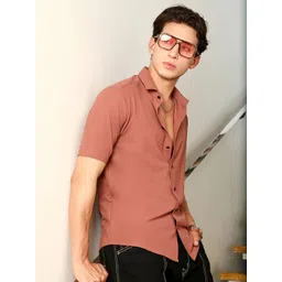 Campus Sutra Men Regular Fit Waffle Knit Casual Shirt image 4