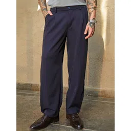 Campus Sutra Men Relaxed Fit Mid Rise Comfort Cotton Trousers-picture-10