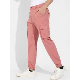 Campus Sutra Men Rust Relaxed Easy Wash Cotton Cargos Trousers-picture-14