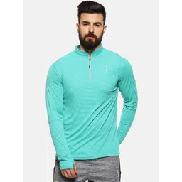 Campus Sutra Men Sea Green Mandarin Collar T-shirt-picture-40