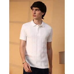 Campus Sutra Men Self Design Polo Collar Cotton T-Shirt-picture-27