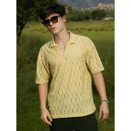 Campus Sutra Men Self Design Polo Collar Cotton T-shirt-picture-34