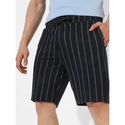 Campus Sutra Men Striped Cotton Regular Fit Mid-Rise Shorts-picture-20