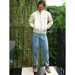 Campus Sutra Men Striped Lightweight Biker Jacket-picture-37