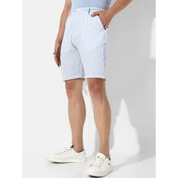 Campus Sutra Men Striped Mid-Rise Cotton Shorts-picture-37