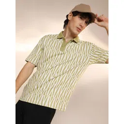 Campus Sutra Men Striped Polo Collar Cotton T-shirt-picture-23
