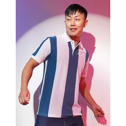 Campus Sutra Men Striped Polo Collar Cotton T-shirt-picture-20