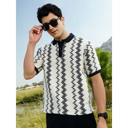 Campus Sutra Men Striped Polo Collar Cotton T-shirt-picture-25