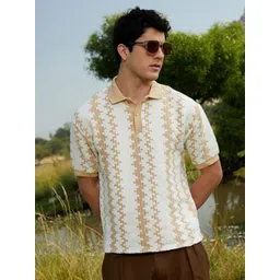 Campus Sutra Men Striped Polo Collar Cotton T-shirt-picture-22