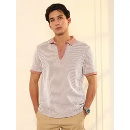 Campus Sutra Men Striped Polo Collar Cotton T-shirt-picture-28