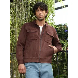 Campus Sutra Men Suede Lightweight Biker Jacket-picture-27