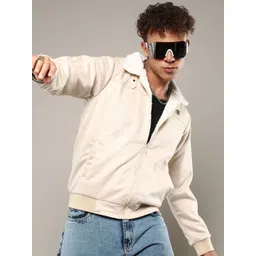 Campus Sutra Men Suede Lightweight Bomber Jacket-picture-16