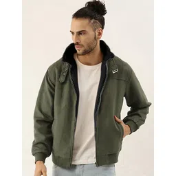 Campus Sutra Men Suede Windcheater Bomber Jacket-picture-41