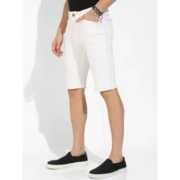 Campus Sutra Men White Cotton Denim Shorts-picture-12