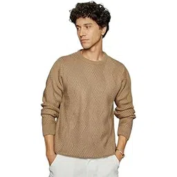 campus sutra Men's Acrylic Cable Knit Sweaters |Casual Wear | Crew Neck | Long Sleeve | Pull On Closure | Sweaters Crafted with Comfort Fit for Everyday Wear-picture-31
