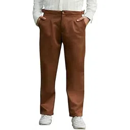 campus sutra Men's Mid Rise Trousers for Casual Wear | Mid-Rise | Regular Fit | Drawstring Closure | Trousers Crafted with Comfort Fit for Everyday Wear-picture-13