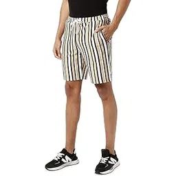 campus sutra Men's Multicolour Striped Regular Fit Shorts for Casual Wear | Premium Stretchable Cotton Mid-Rise Crafted with Comfort Fit and High Performance for Everyday Wear-picture-13