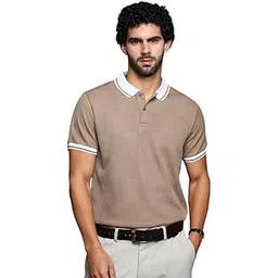 campus sutra Men's Polycotton T-Shirt for Casual Wear | Polo Neck | Short Cuffed Sleeves | Half-Button Closure | T-Shirt Crafted with Comfort Fit for Everyday Wear-picture-46