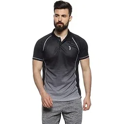 campus sutra Men's Polyester Comfort Fit Polo Activewear T-Shirt for Casual Wear | Spread Collar | Short Sleeve | Half-Button Closure | Jersey T-Shirt Crafted with for Everyday Wear-picture-11