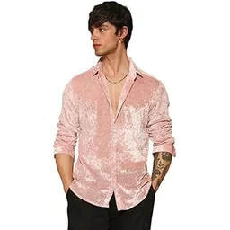 campus sutra Men's Polyester Comfort Fit Shirt Casual Wear | Shawl Collar | Long Sleeve | Button Closure | Shirt Crafted with for Everyday Wear-picture-14