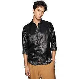 campus sutra Men's Polyester Comfort Fit Solid Velvet Shirt for Casual Wear | Spread Collar | Long Sleeve | Button Closure | Shirt Crafted with for Everyday Wear-picture-24